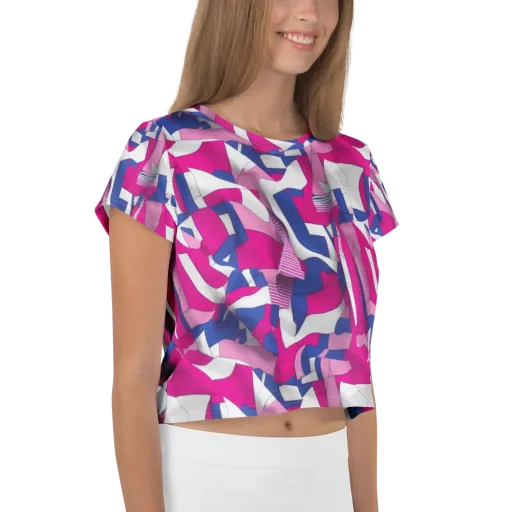 Pink Power Suit on a Crop Tee