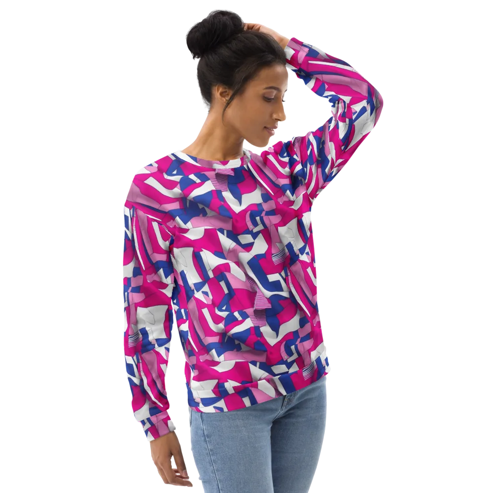 Pink Power Suit on Sweatshirt — Right Front