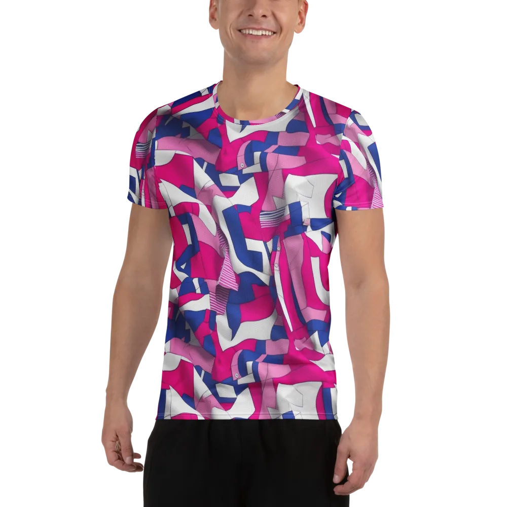 Pink Power Suit on Men's Athletic T-Shirt — Front