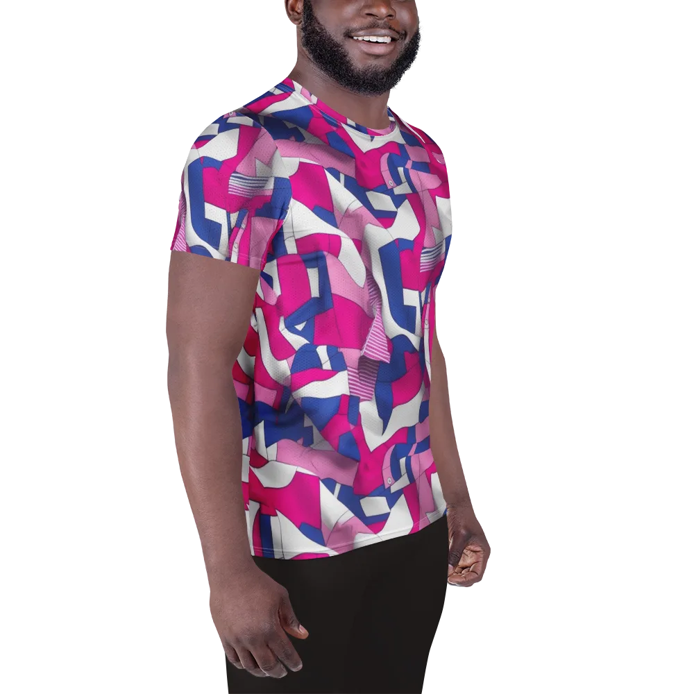 Pink Power Suit on Men's Athletic T-Shirt — Right