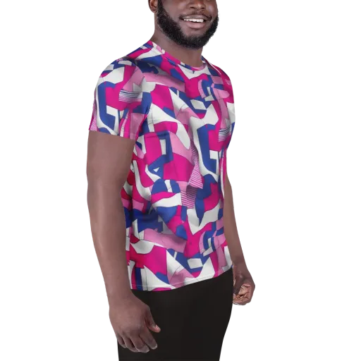Pink Power Suit on a Men's Athletic T-Shirt