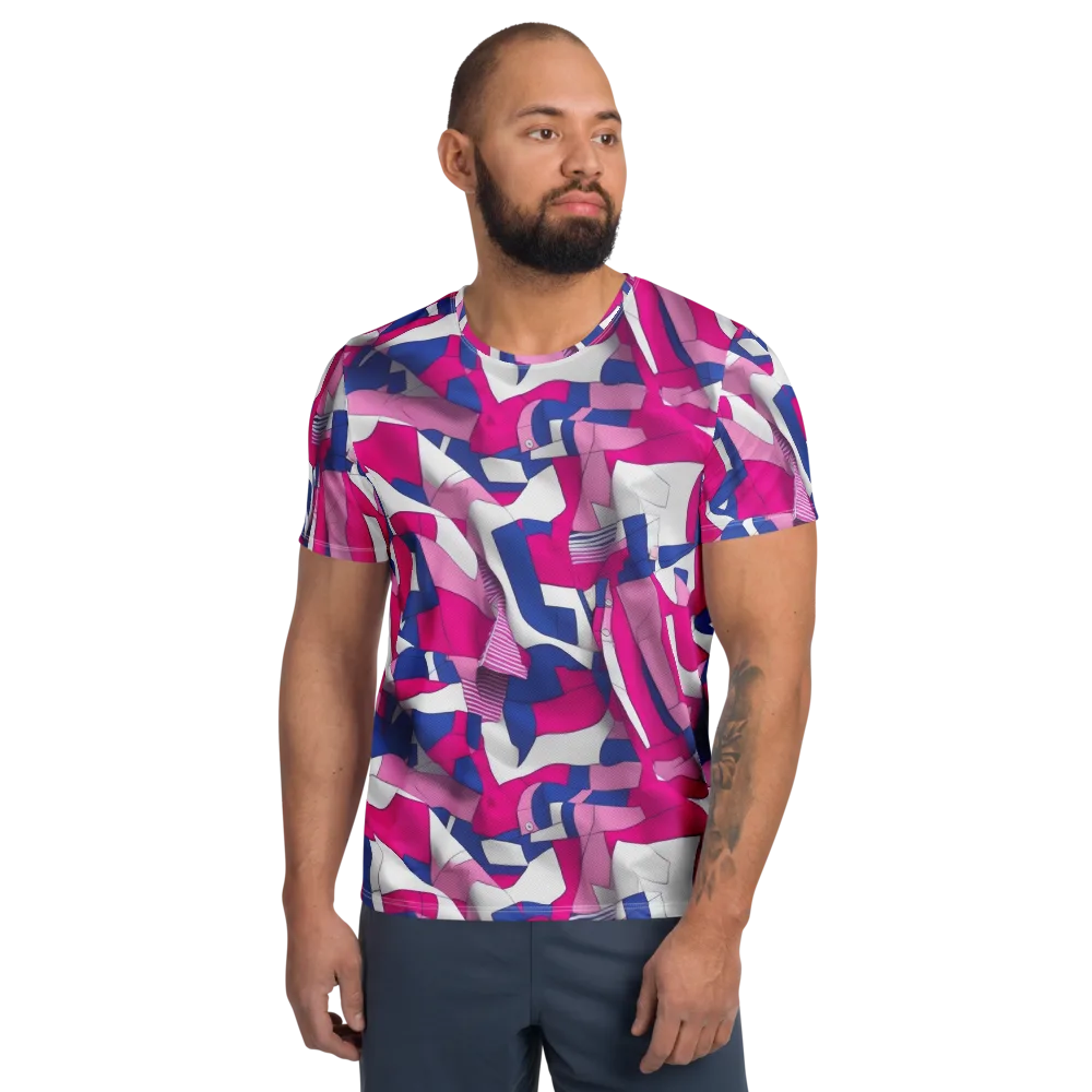 Pink Power Suit on Men's Athletic T-Shirt — Front