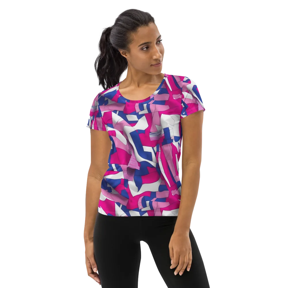 Pink Power Suit on Women's Athletic T-Shirt — Front