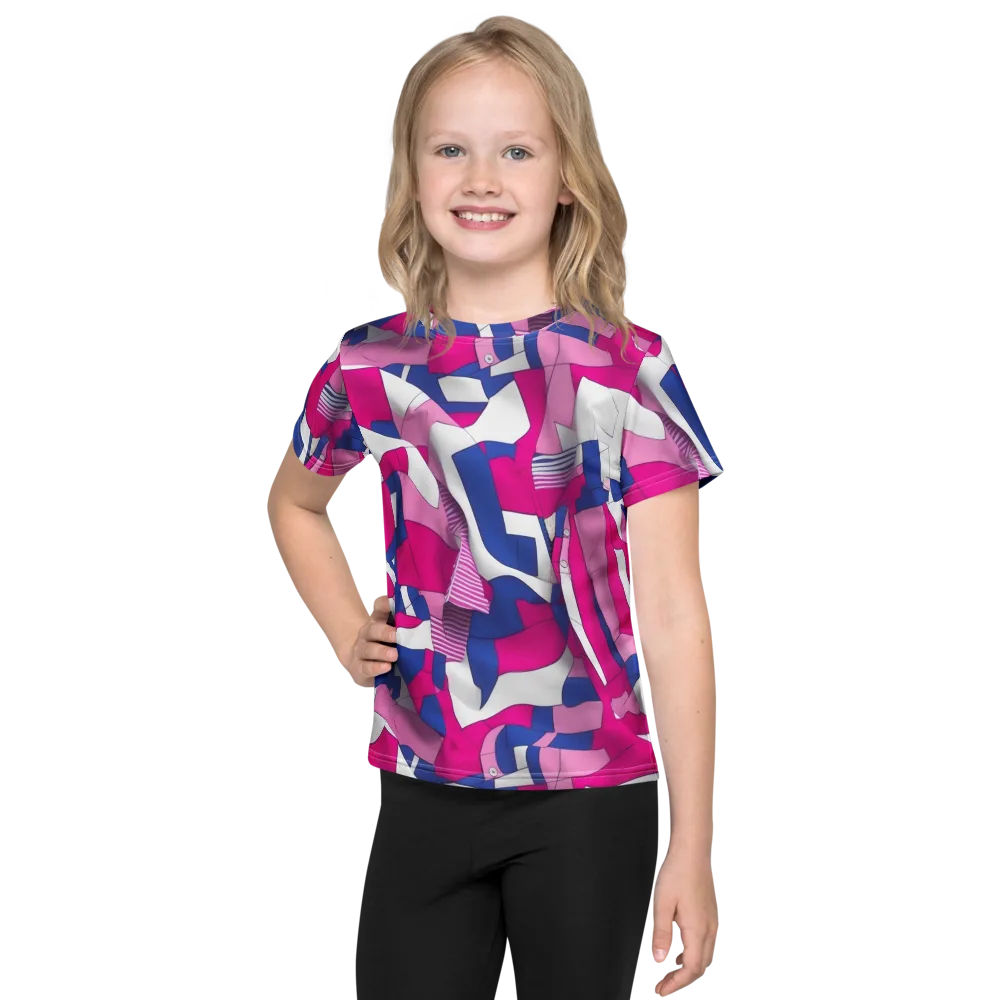 Pink Power Suit on Kids Crew Neck T-Shirt — Front