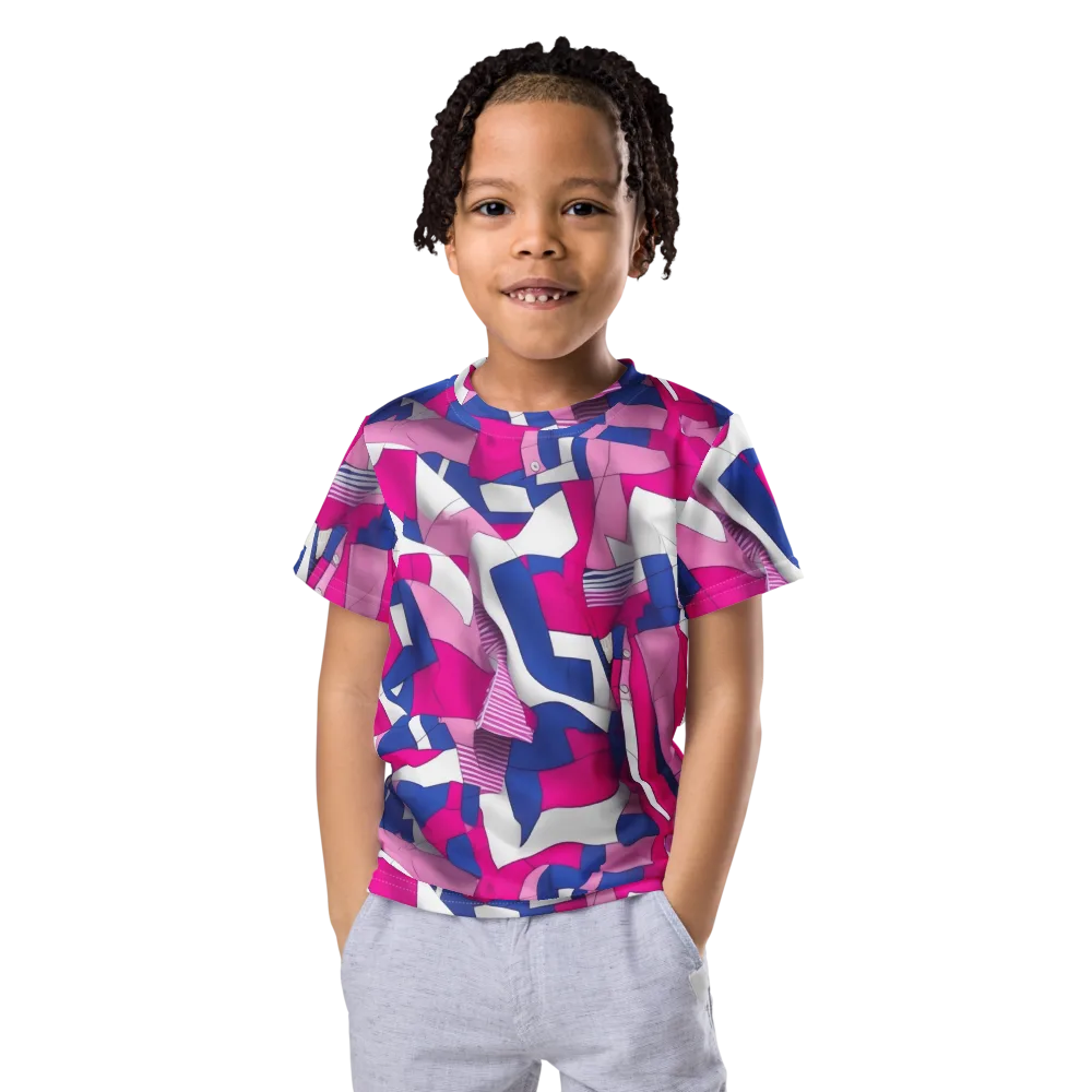 Pink Power Suit on Kids Crew Neck T-Shirt — Front