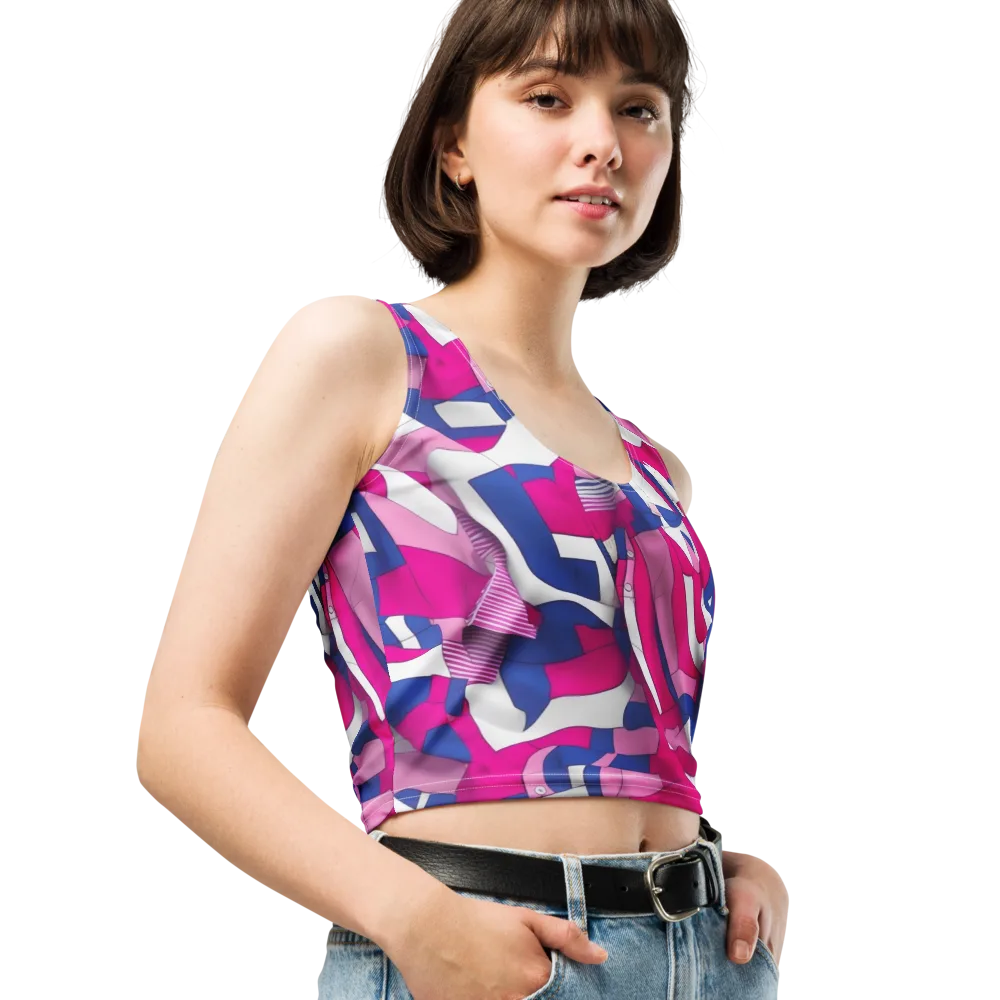 Pink Power Suit on Crop Top — Right Front