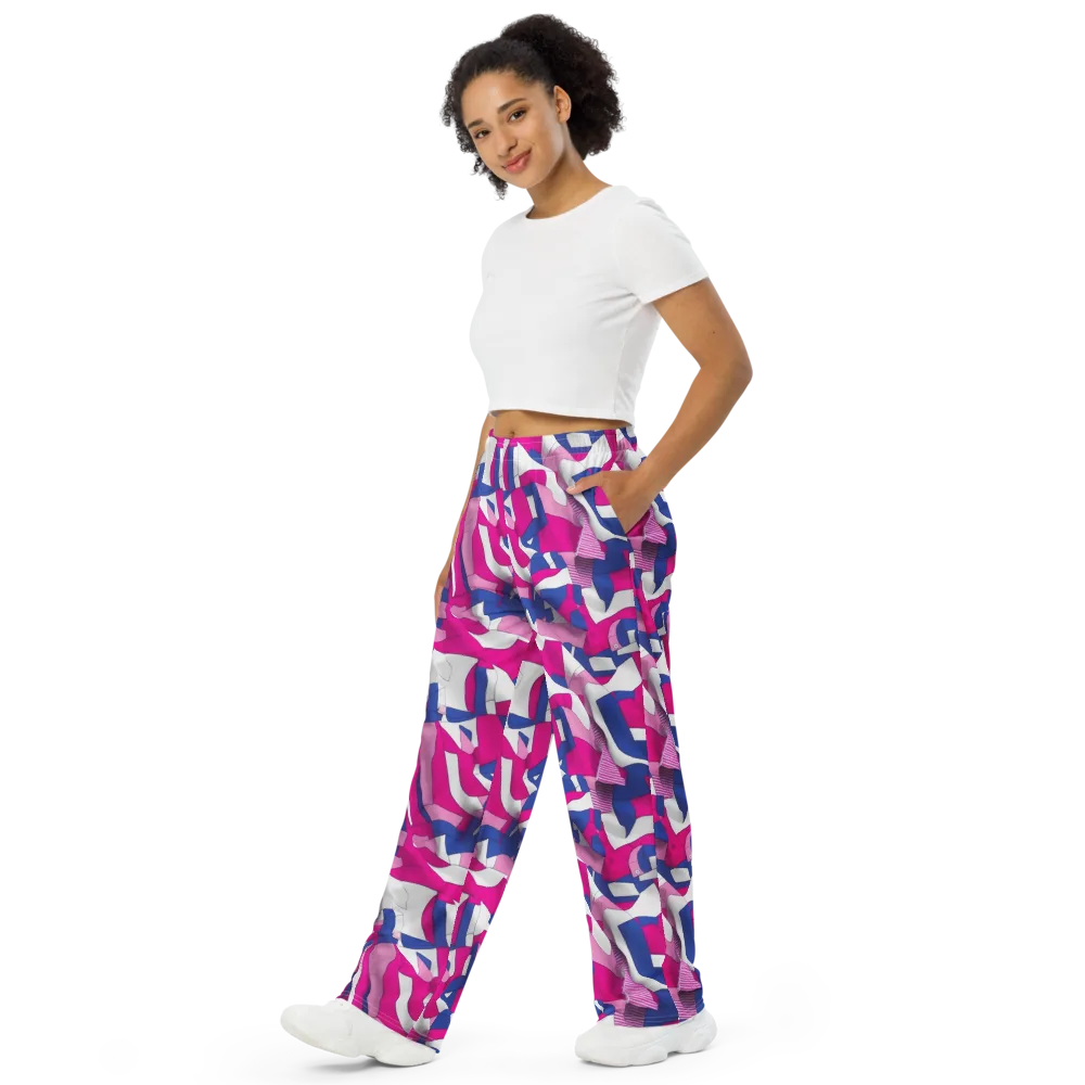 Pink Power Suit on Wide-Leg Pants — Left Front