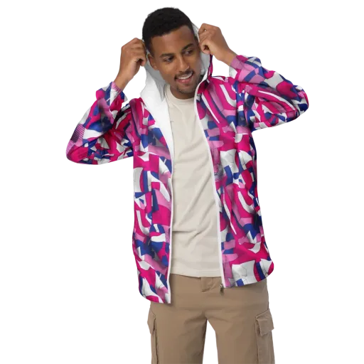 Pink Power Suit on a Men's Windbreaker