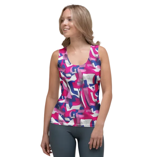Pink Power Suit on a Women's Tank Top