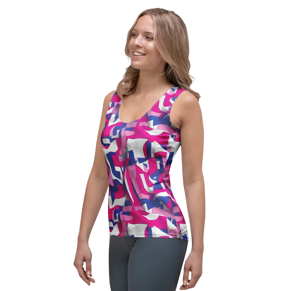 Pink Power Suit on Women's Tank Top — Left Front
