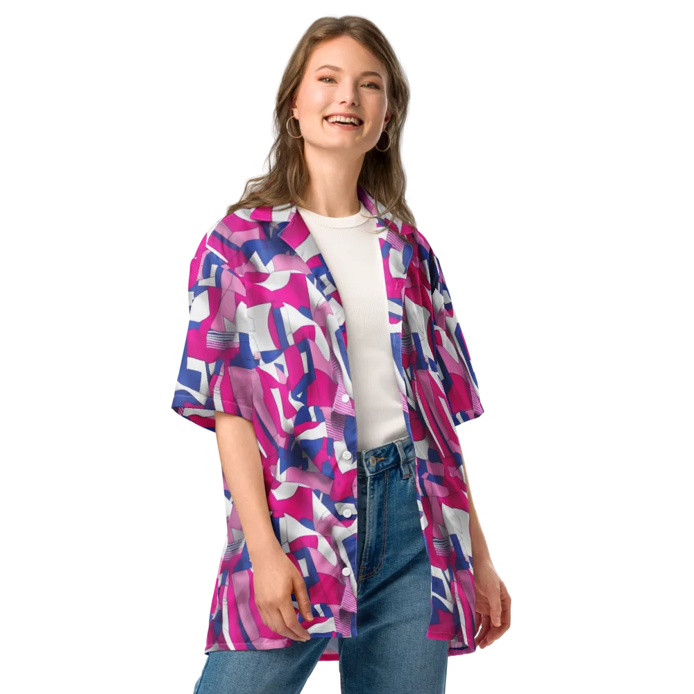 Pink Power Suit on Button Shirt — Front