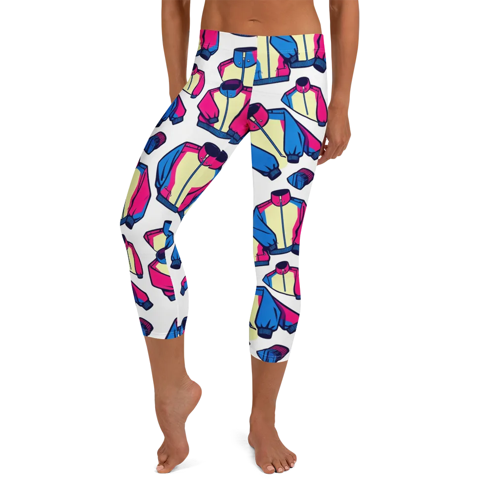 Neon Windbreak on Capri Leggings — Front