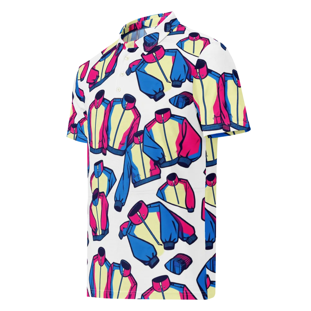 Neon Windbreak on Men's Slim Fit Polo Shirt — Left Front