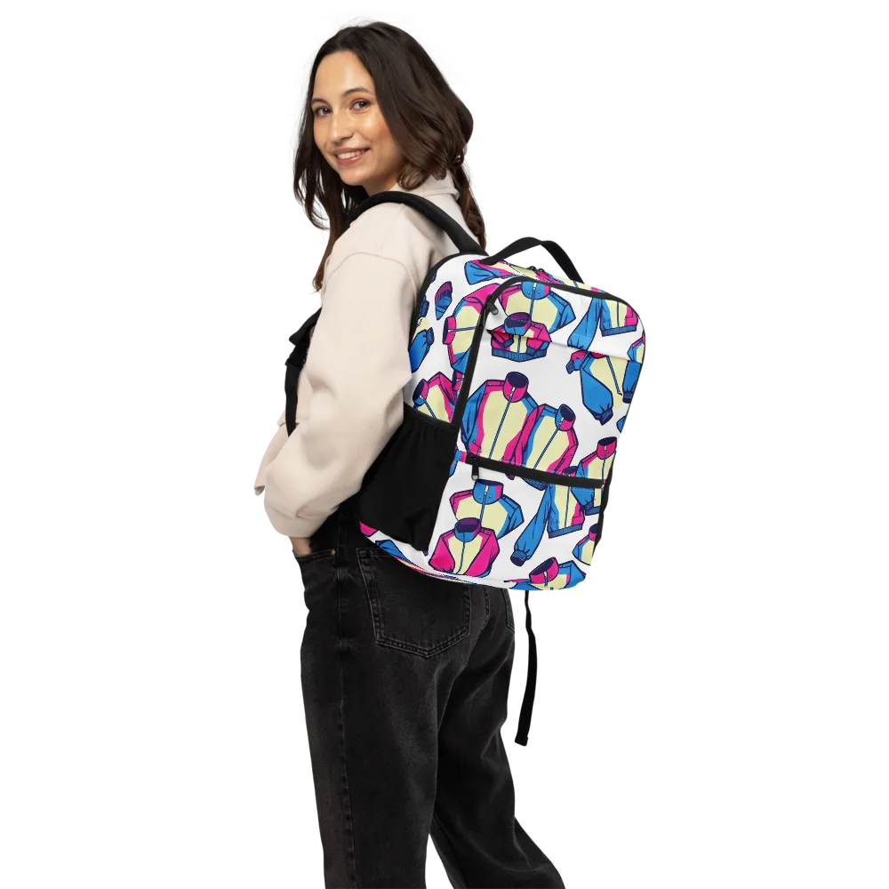 Neon Windbreak on Utility Backpack — Back