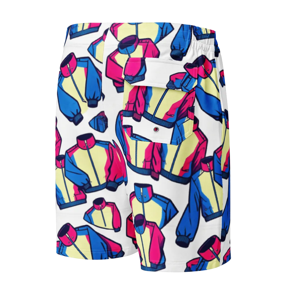 Neon Windbreak on Men's Board Shorts — Back