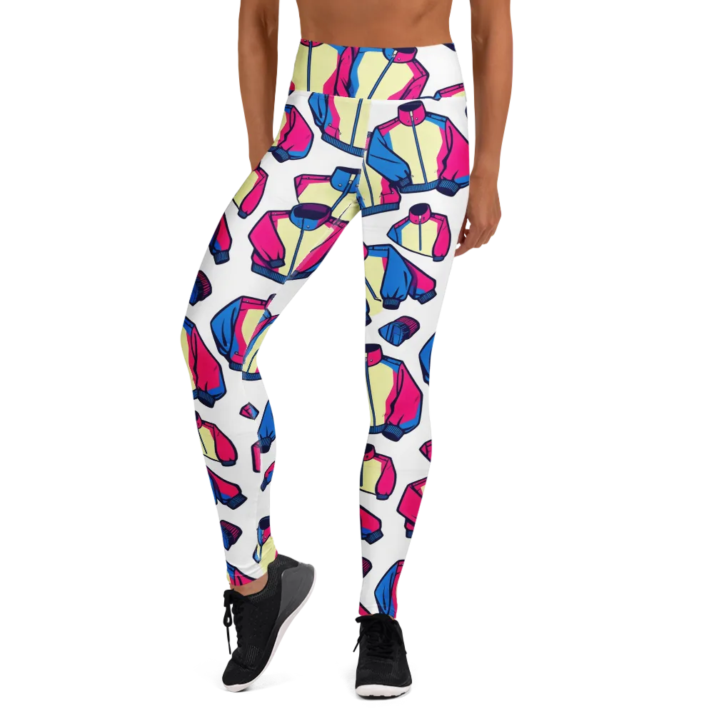 Neon Windbreak on Yoga Leggings — Front