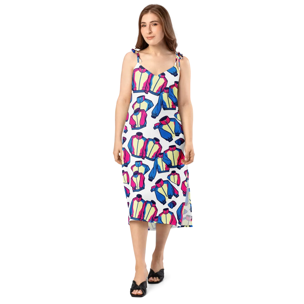 Neon Windbreak on Slip Dress — Front
