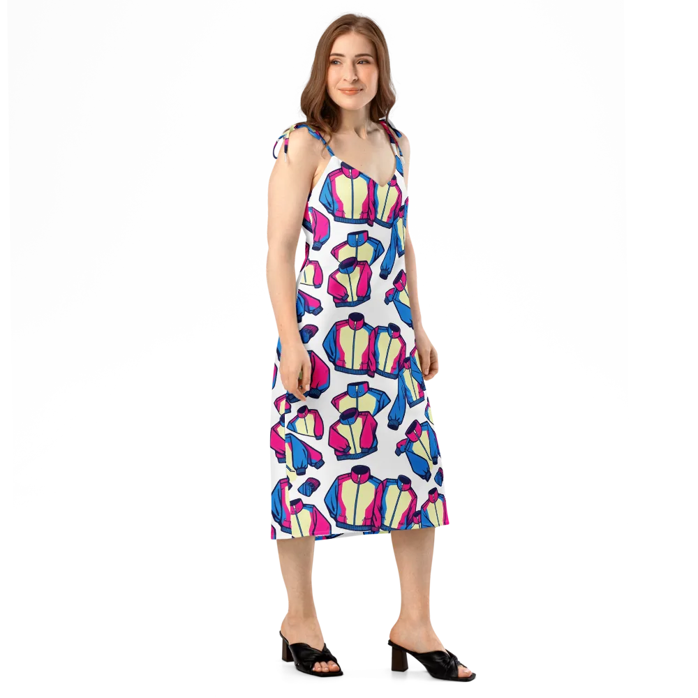 Neon Windbreak on Slip Dress — Right Front