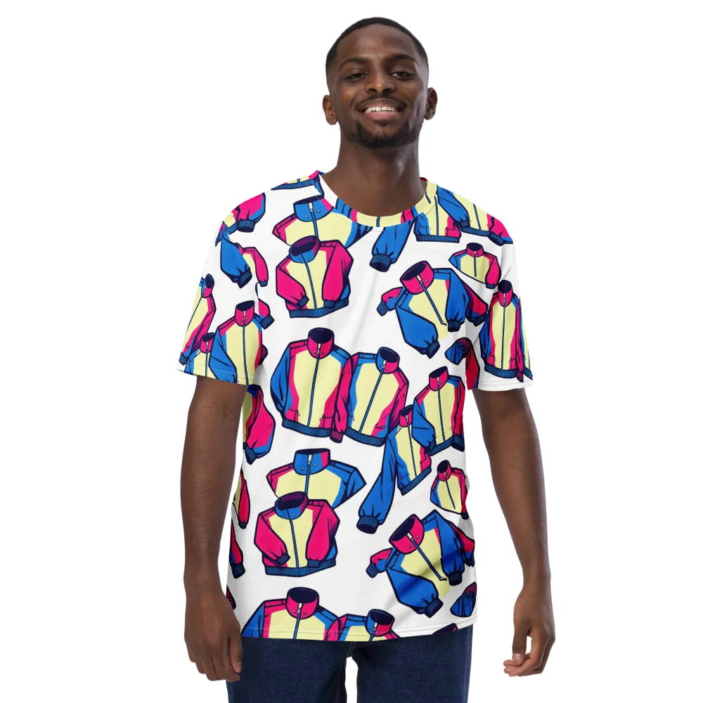 Neon Windbreak on Men's Crew Neck T-Shirt — Front