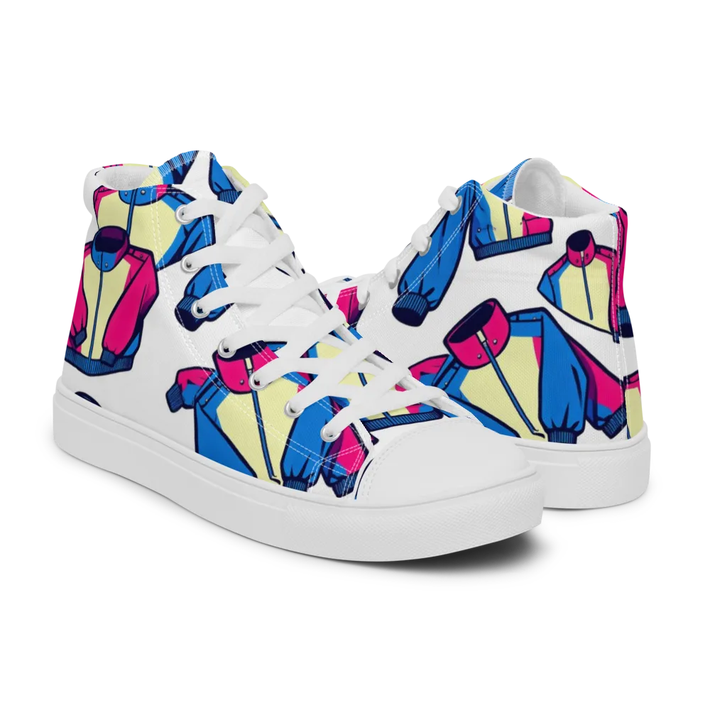 Neon Windbreak on Men's High Top Canvas Shoes — Right