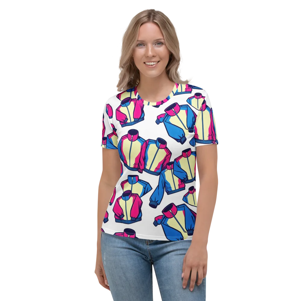 Neon Windbreak on Women's Crew Neck T-Shirt — Front