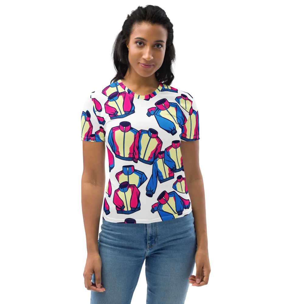Neon Windbreak on Women's Crew Neck T-Shirt — Front