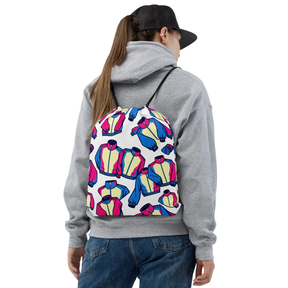 Neon Windbreak on Drawstring Bag — Front