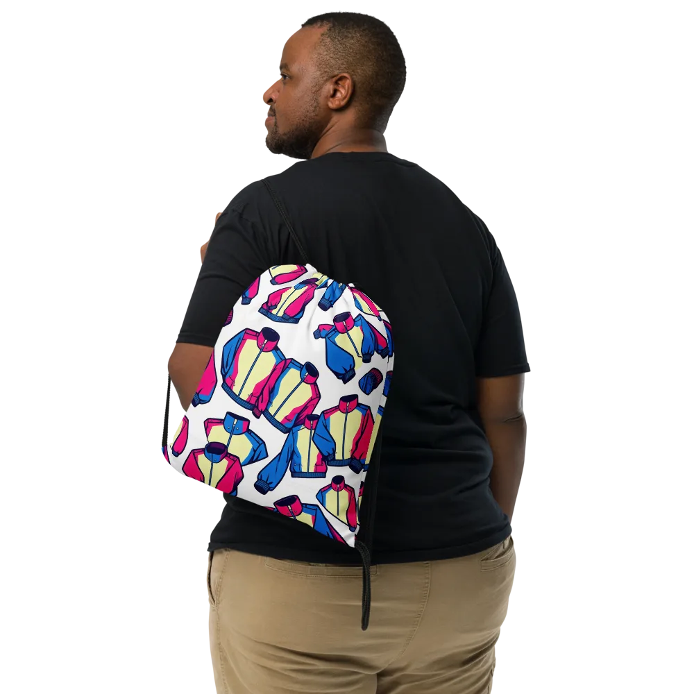 Neon Windbreak on Drawstring Bag — Front