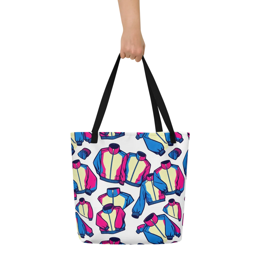 Neon Windbreak on Large Tote Bag W/ Pocket — Front