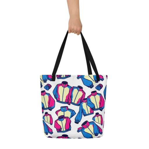 Neon Windbreak on a Large Tote Bag W/ Pocket