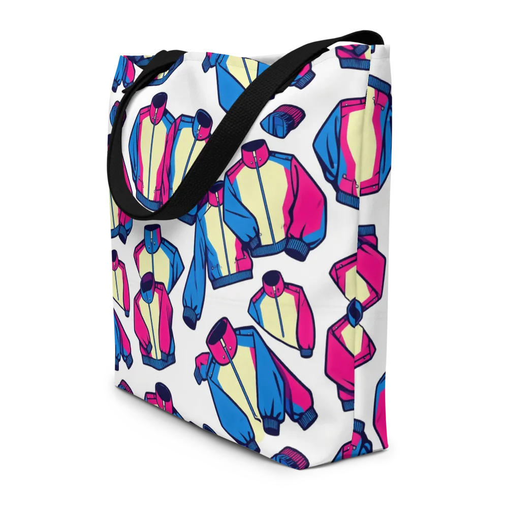 Neon Windbreak on Large Tote Bag W/ Pocket — Front