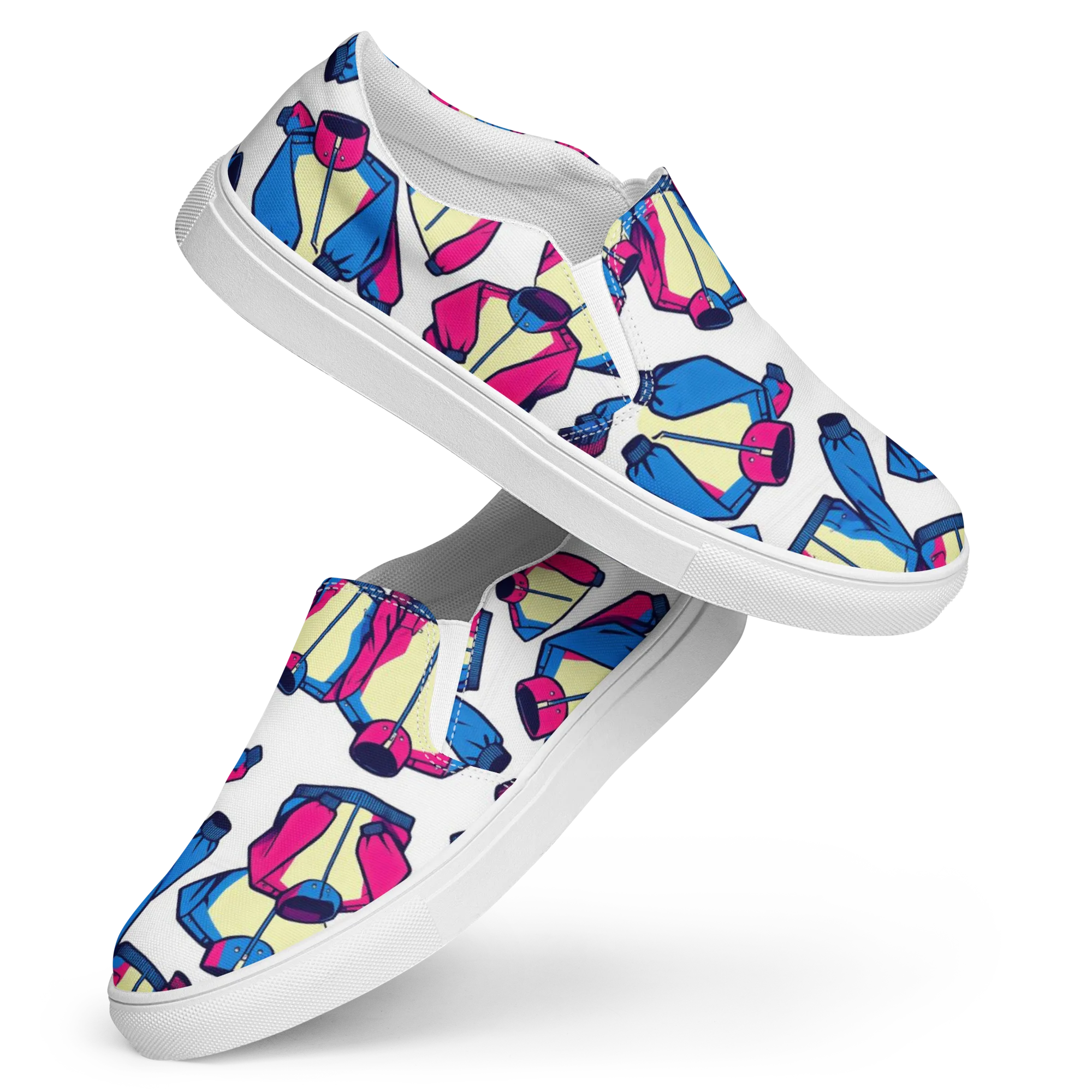 Neon Windbreak on Women's Slip-On Canvas Shoes — Front