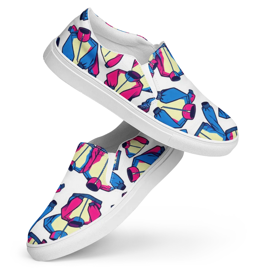 Neon Windbreak on Women's Slip-On Canvas Shoes — Front