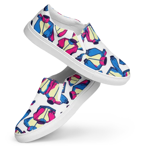 Neon Windbreak on a Women's Slip-On Canvas Shoes