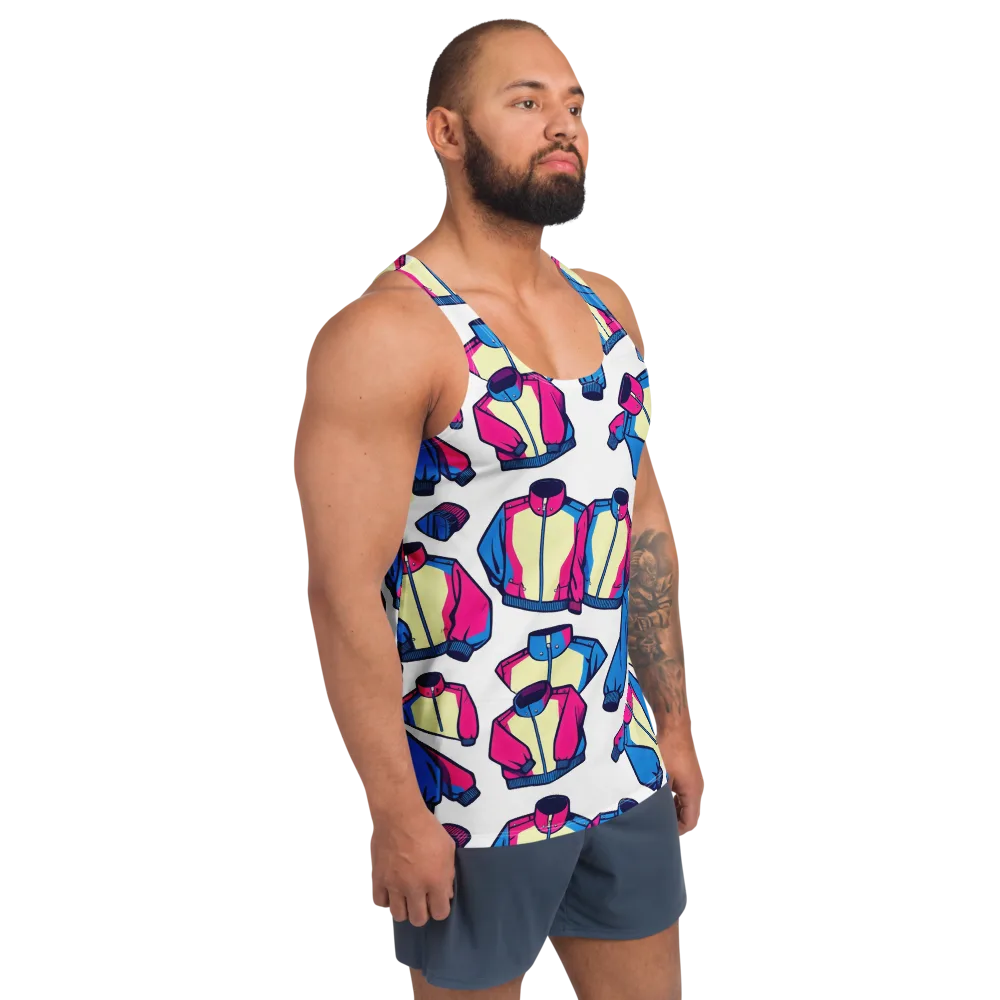 Neon Windbreak on Men's Tank Top — Right Front