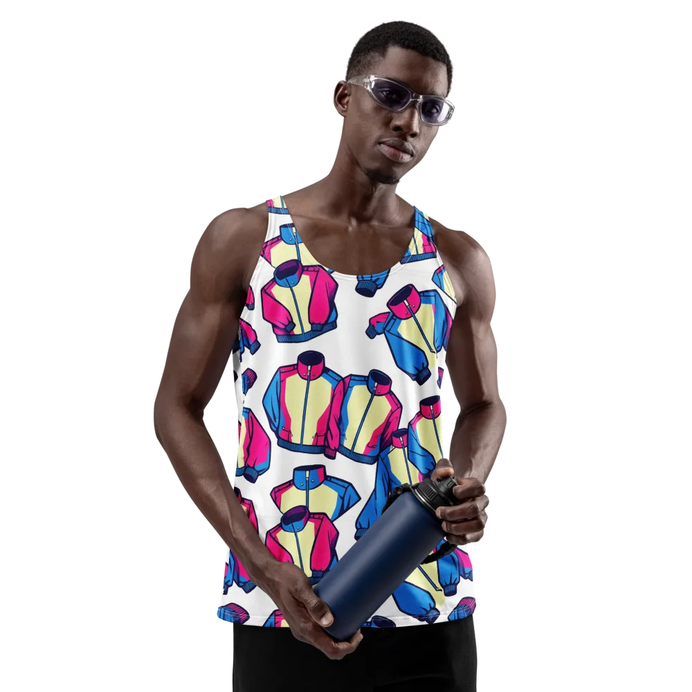 Neon Windbreak on Men's Tank Top — Front