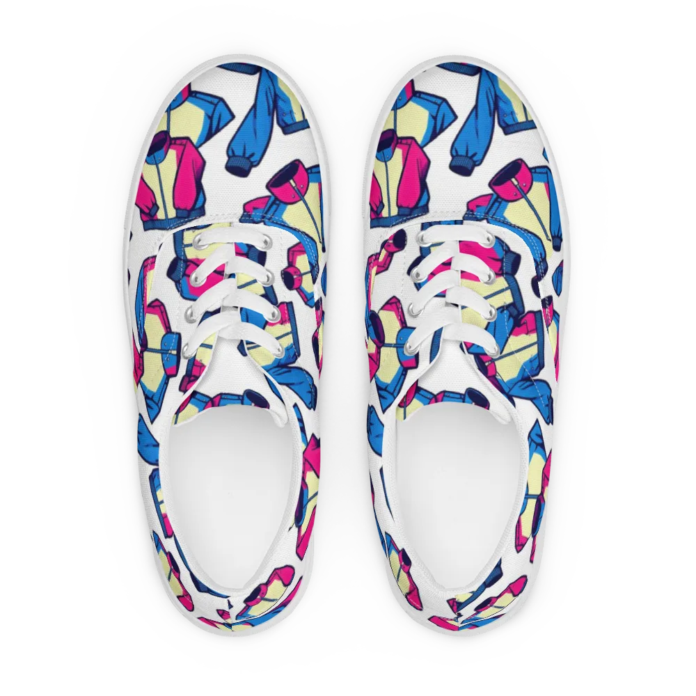 Neon Windbreak on Men's Lace-Up Canvas Shoes — Front