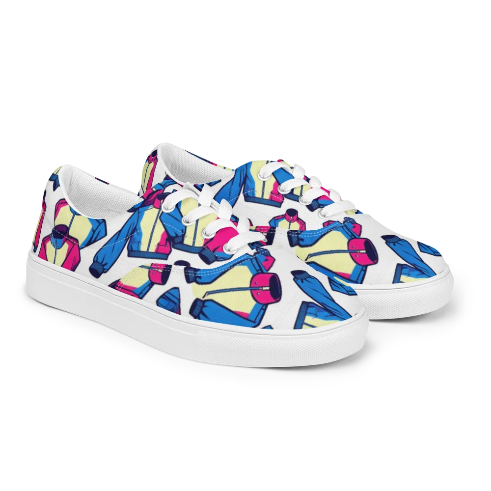 Neon Windbreak on Men's Lace-Up Canvas Shoes — Right Front