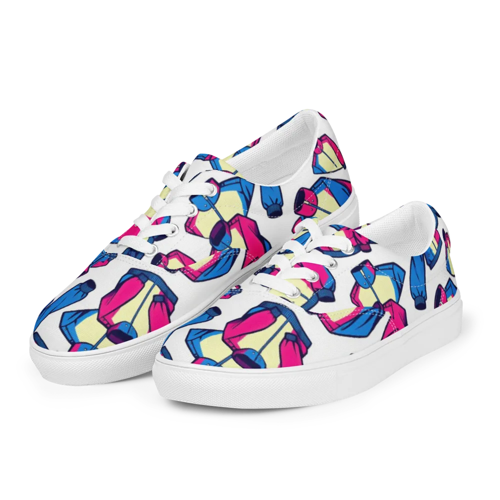 Neon Windbreak on Men's Lace-Up Canvas Shoes — Left Front