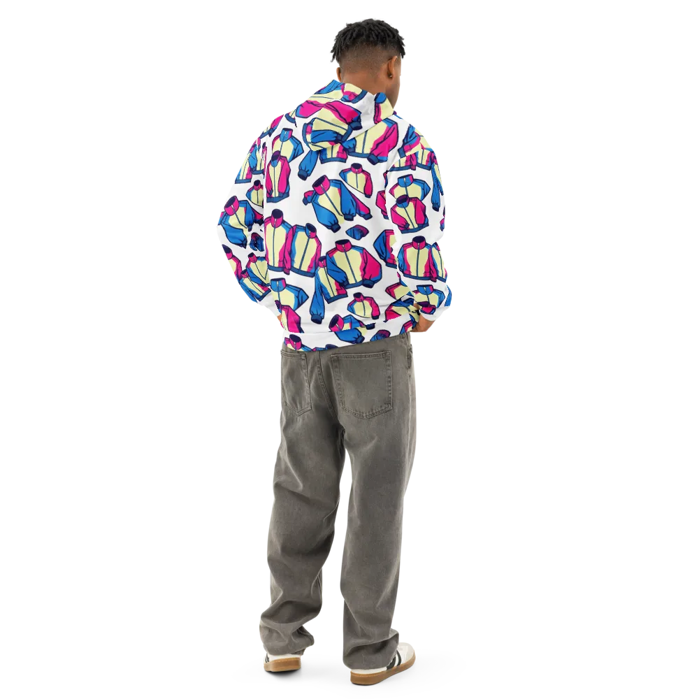 Neon Windbreak on Cotton Hoodie — Back