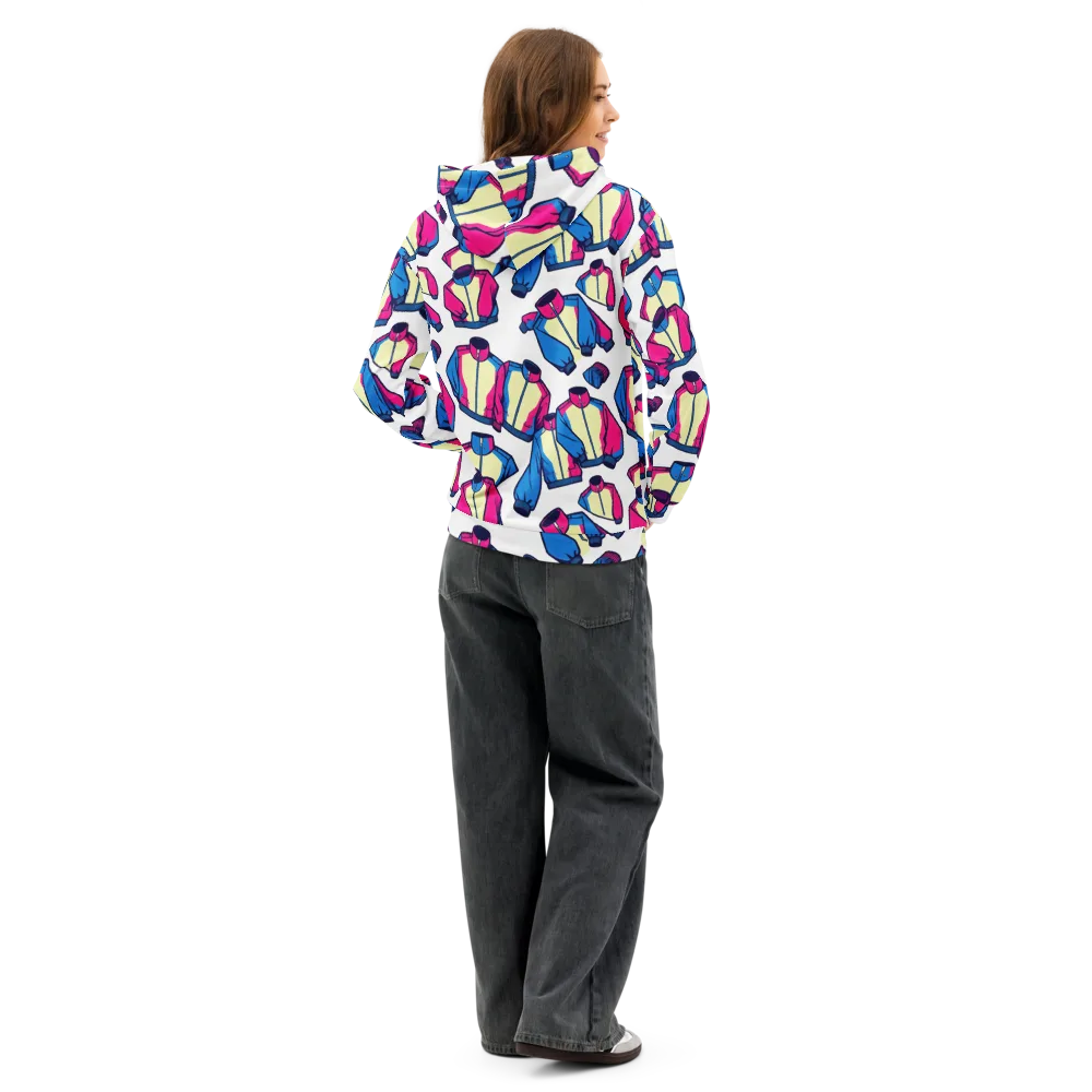Neon Windbreak on Cotton Hoodie — Back