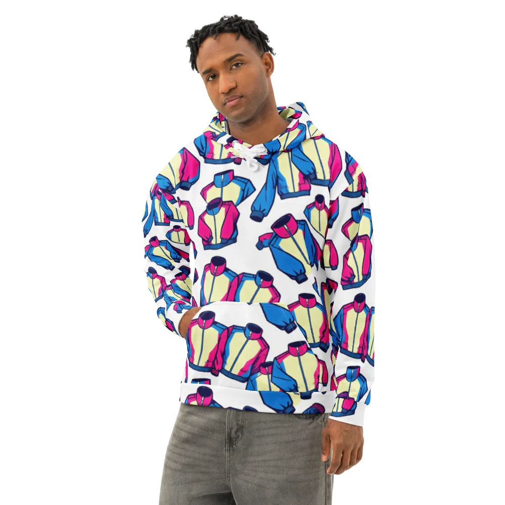 Neon Windbreak on Cotton Hoodie — Left Front