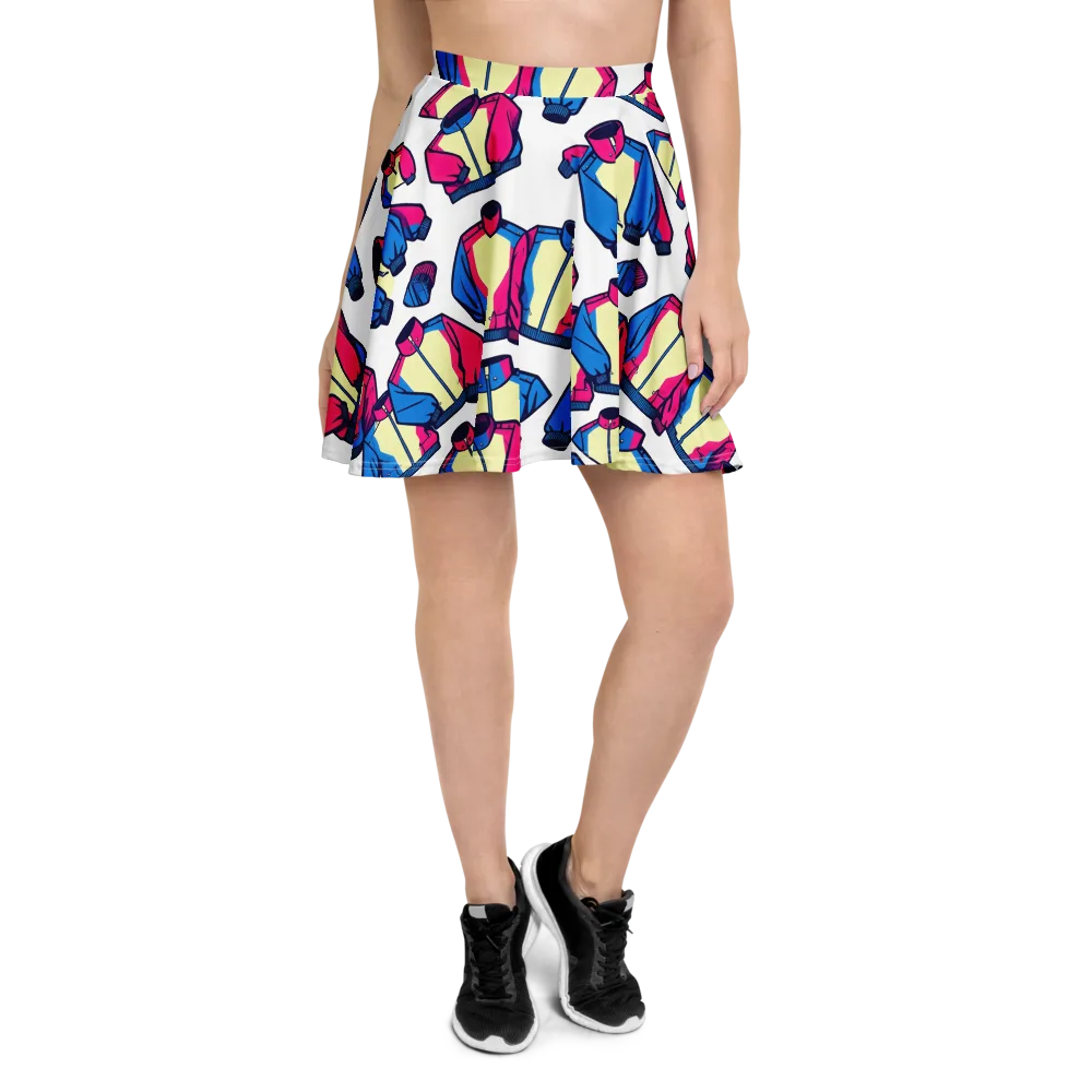 Neon Windbreak on Skater Skirt — Front