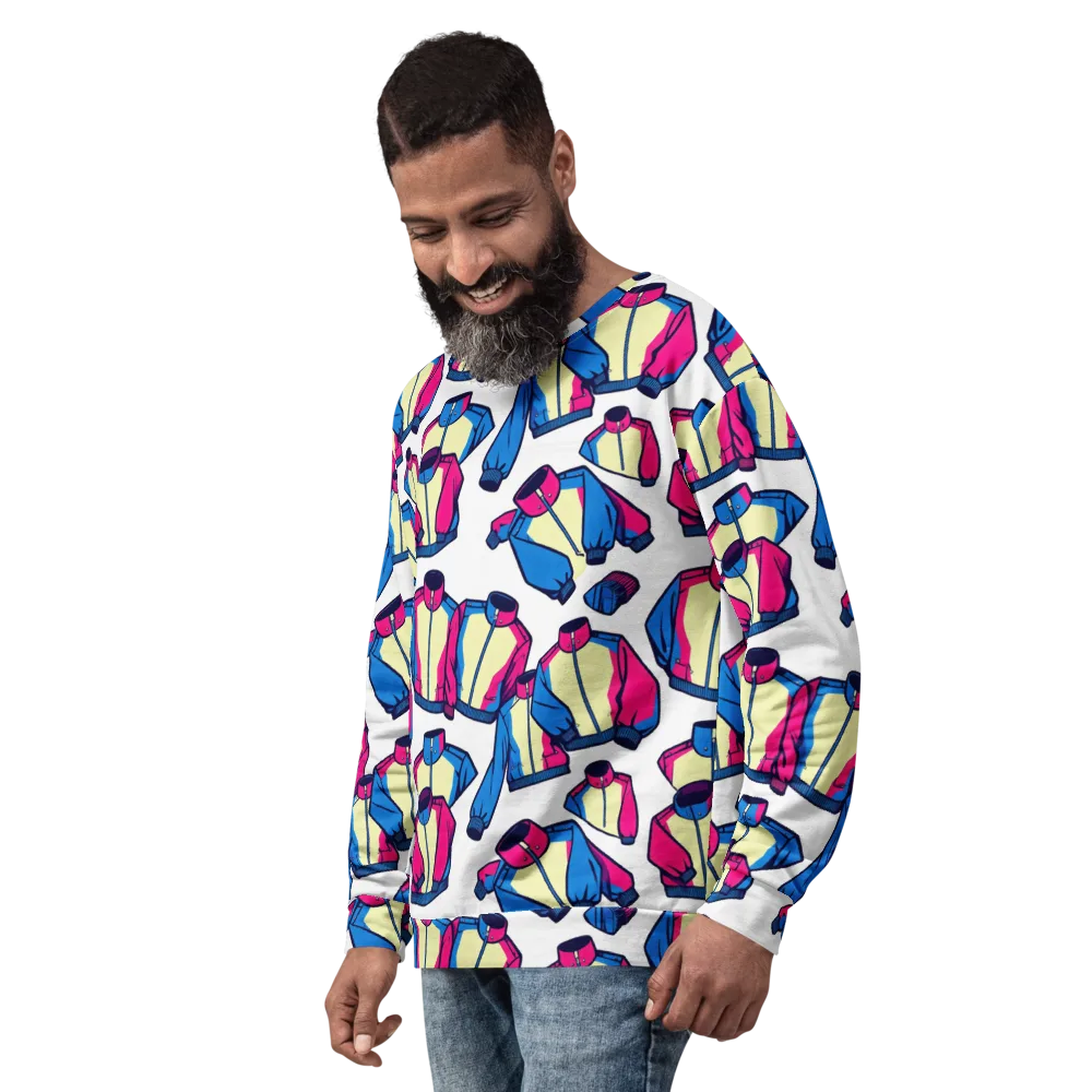 Neon Windbreak on Sweatshirt — Left Front