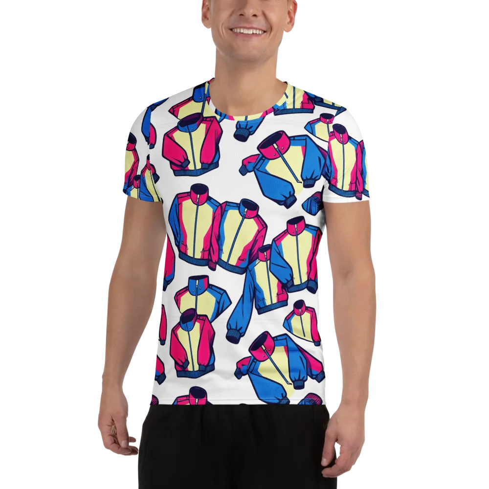 Neon Windbreak on Men's Athletic T-Shirt — Front