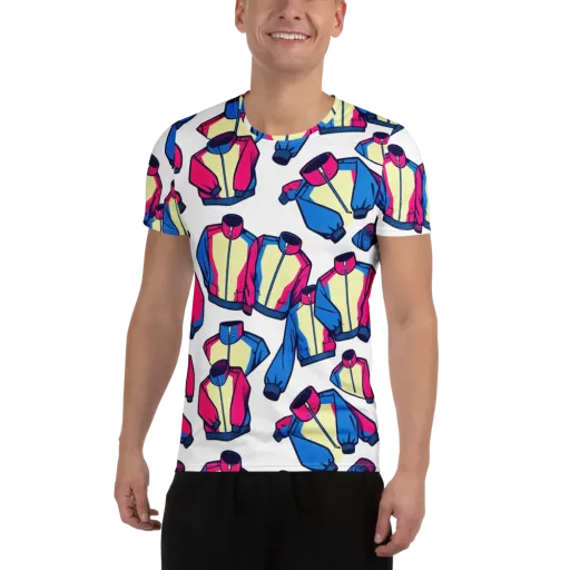 Neon Windbreak on a Men's Athletic T-Shirt