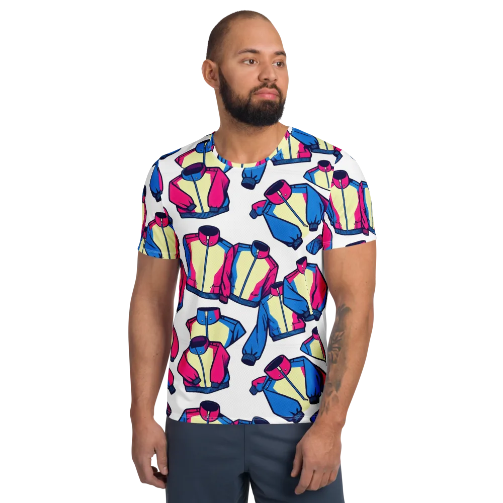Neon Windbreak on Men's Athletic T-Shirt — Front
