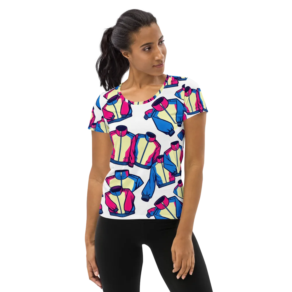 Neon Windbreak on Women's Athletic T-Shirt — Front