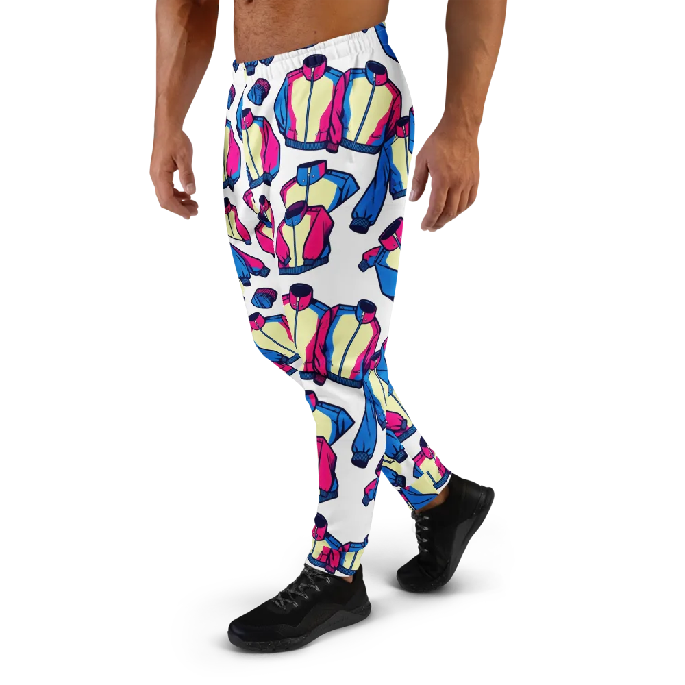 Neon Windbreak on Men's Joggers — Left