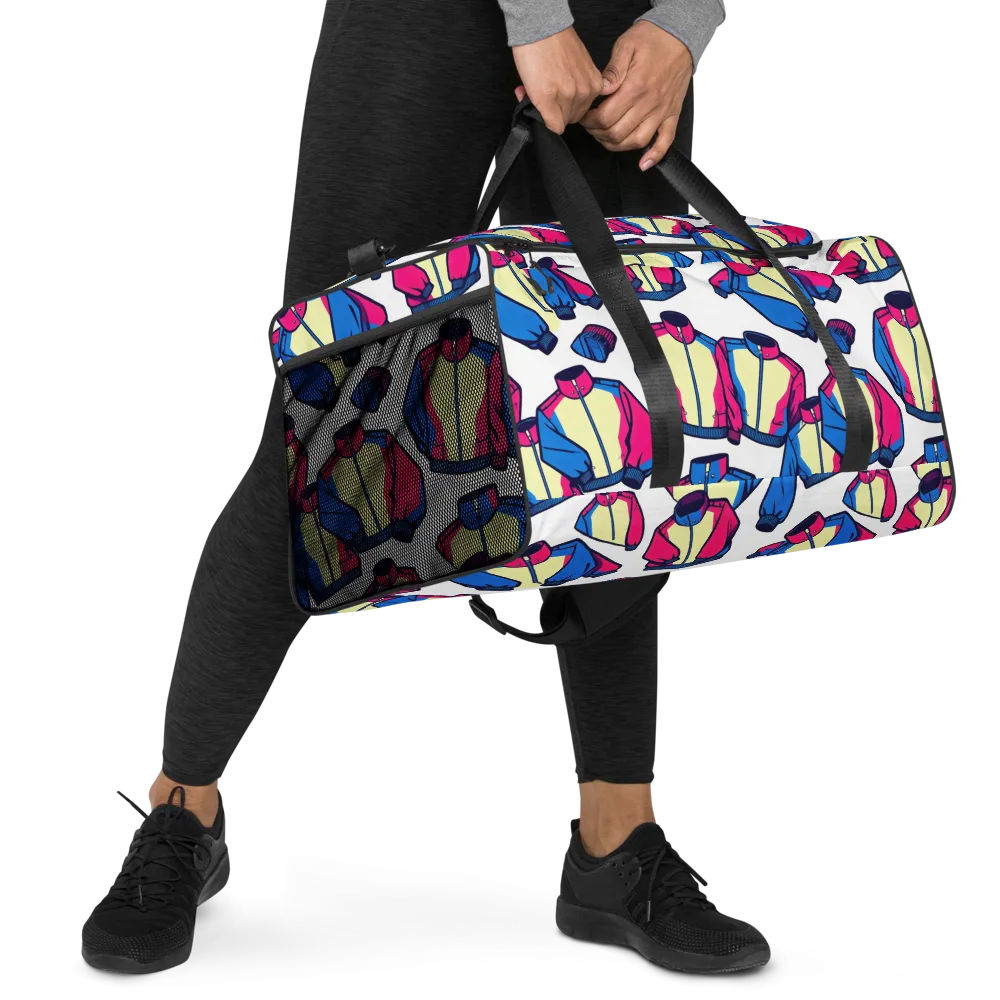 Neon Windbreak on Duffle Bag — Right Front